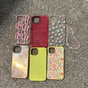 Colorful Floral and Patterned Phone Cases Set